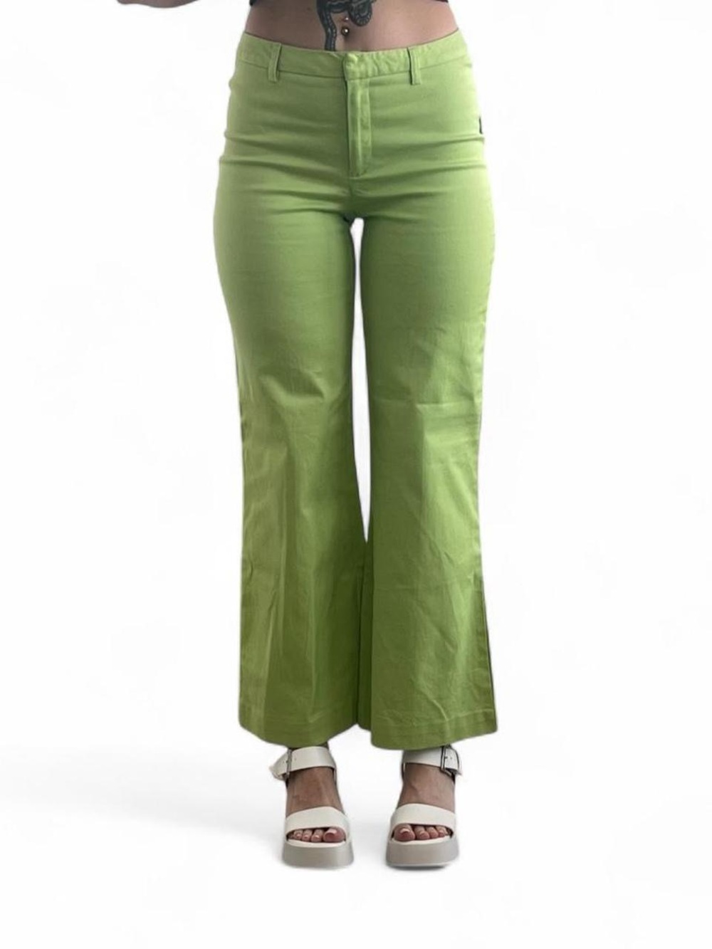 Y2K Lime Green Wide Leg Pants Size 4